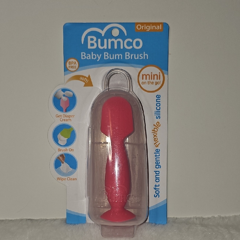 Baby Bum Diaper Cream Gentle Flexible Silicone Mini On the Go! Brush Pink NIP